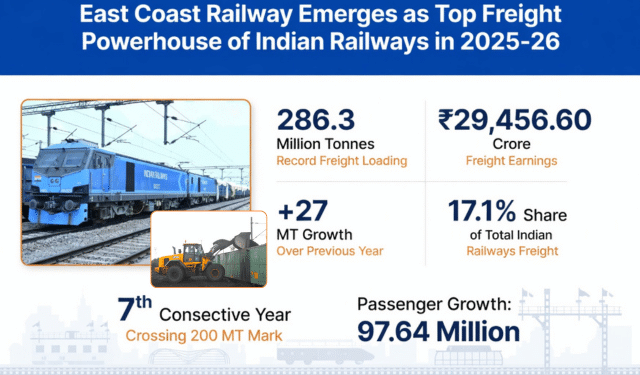 East Coast Railway freight loading 2025-26