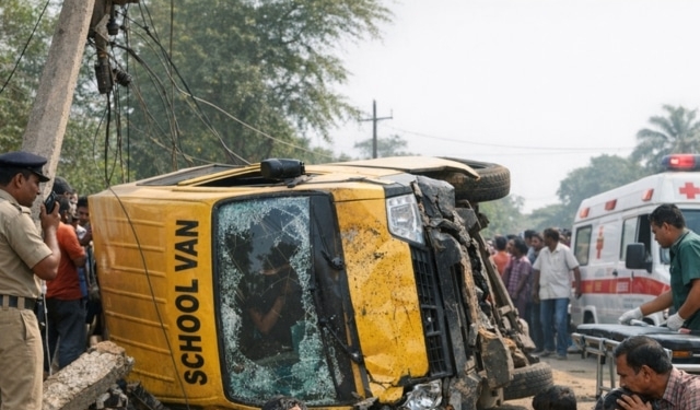 School Van Overturns
