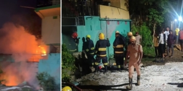 Chemical warehouse fire