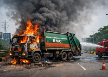 BMC Garbage Truck Fire