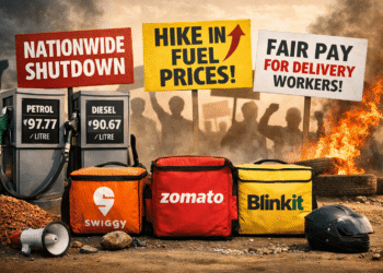 Swiggy Zomato Blinkit delivery workers protest