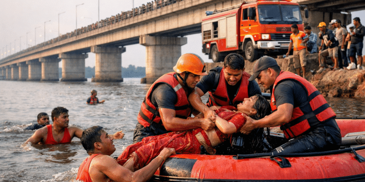 Woman Jumps into Mahanadi