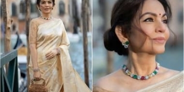 Nita Ambani Stuns in Handwoven Banarasi Saree and Rare Gemstone Jewellery at Venice Biennale Dinner
