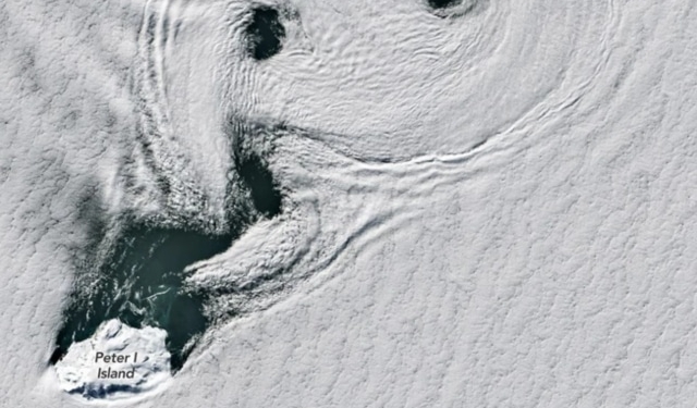 NASA captures rare Antarctic cloud spirals