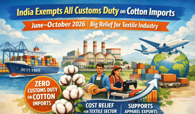 cotton import duty exemption 2026