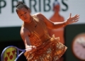 Naomi Osaka gold dress
