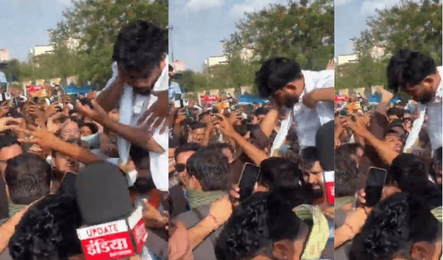 Abhijeet Dipke Slapped at Jaipur Protest