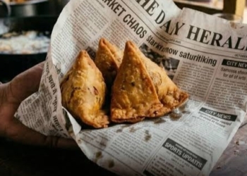 Newspaper food packaging