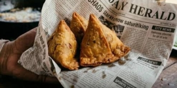 Newspaper food packaging