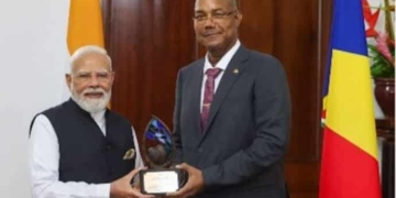 PM Modi Conferred Seychelles’ Highest Environmental Honour ‘Guardian of the Blue Horizon’