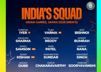 India Asian Games 2026 squad
