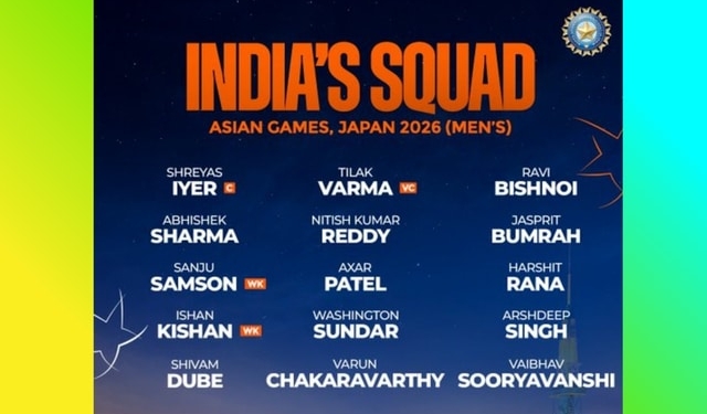 India Asian Games 2026 squad