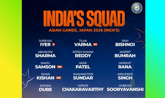 India Announces Squad for Asian Games 2026 in Japan