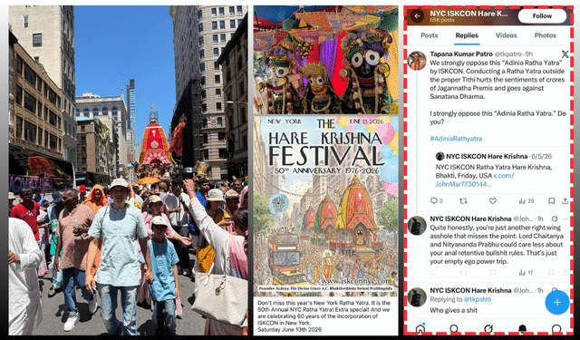 ISKCON New York Ratha Yatra controversy