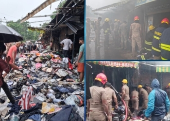 Major Fire Guts Bhubaneswar Market Building Shops