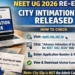 NEET UG 2026 re‑exam city intimation slip