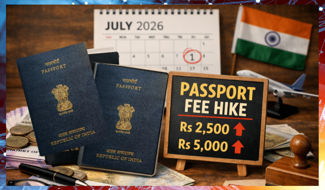 Passport fee hike India 2026