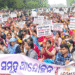 Swasthya Mitras protest Bhubaneswar