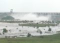 Hirakud Dam floodgate opening