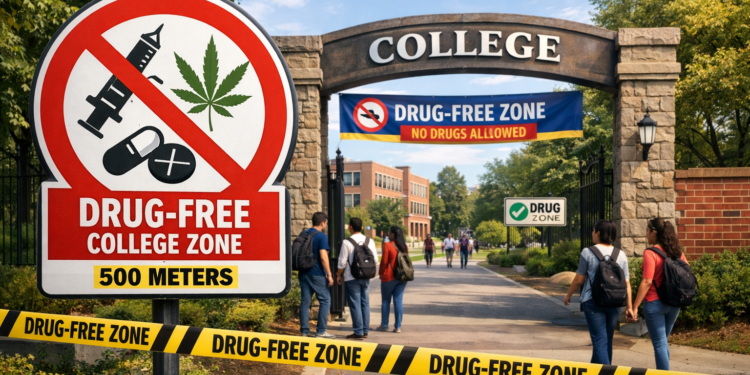 Odisha college 500m drug-free zones