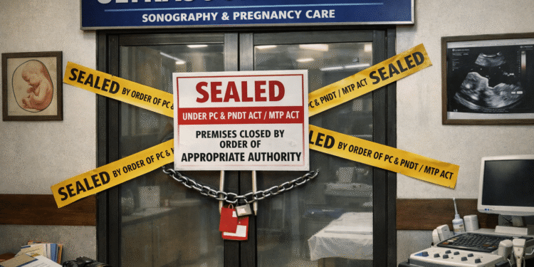 Baleshwar ultrasound facility sealed PC & PNDT Act