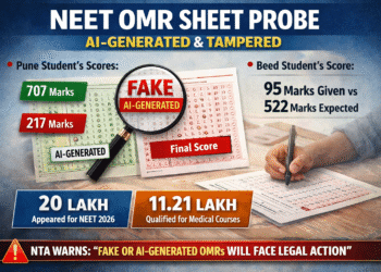 NEET OMR sheet irregularities