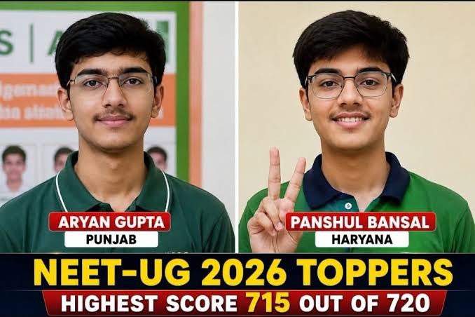 NEET UG 2026 Results Declared: Aryan Gupta and Panshul Bansal Emerge Joint Toppers - Pragativadi
