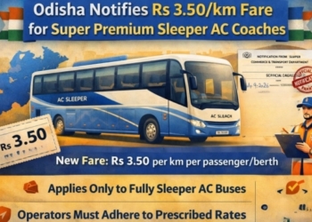 Odisha Super Premium Sleeper A.C. Coach fare