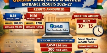 Odisha B.Ed M.Ed B.H.Ed entrance results