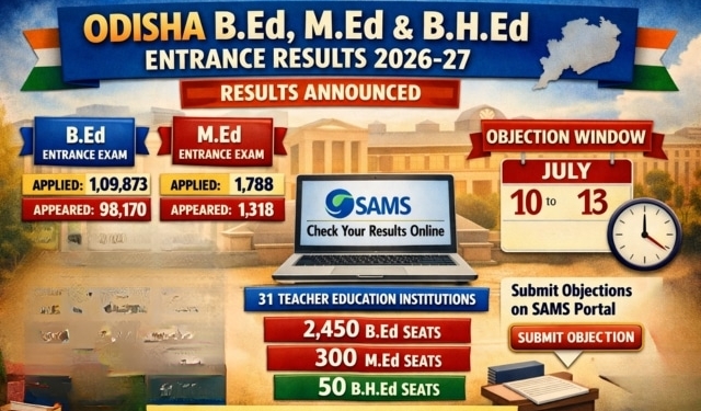 Odisha B.Ed M.Ed B.H.Ed entrance results
