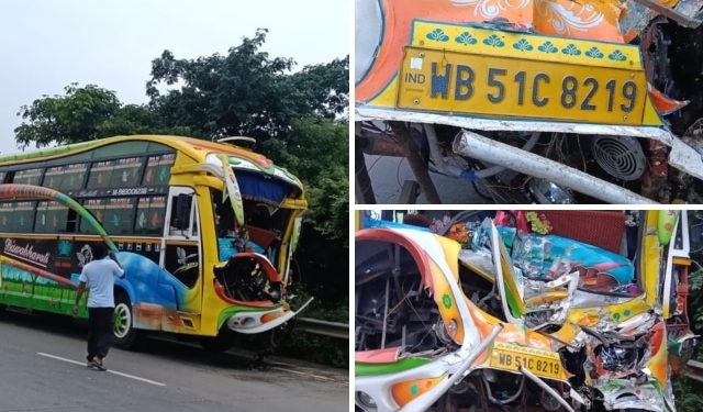 Bus Crashes into Truck