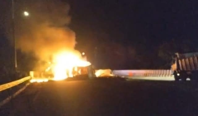 Truck Catches Fire
