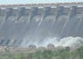 Hirakud Dam floodgate opening