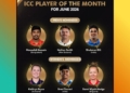 ICC Men’s Player of the Month June 2026 nominees
