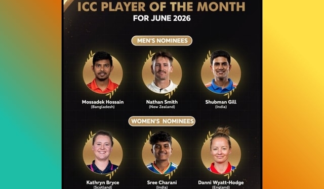 ICC Men’s Player of the Month June 2026 nominees