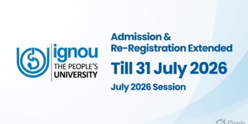 IGNOU July 2026 admission extension