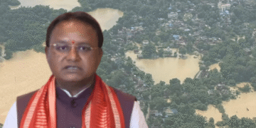 Odisha CM aerial survey flood areas