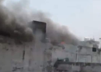 Noida building fire EV battery spark