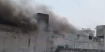 Noida building fire EV battery spark