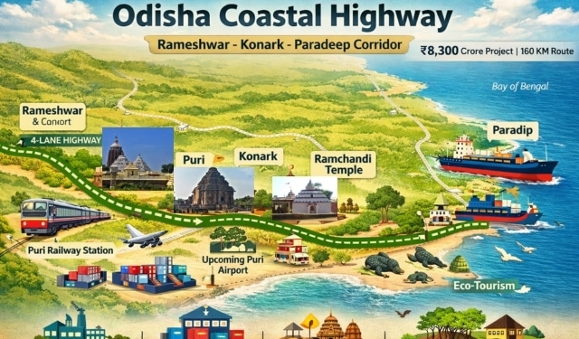 Odisha coastal highway project Rameshwar–Paradeep