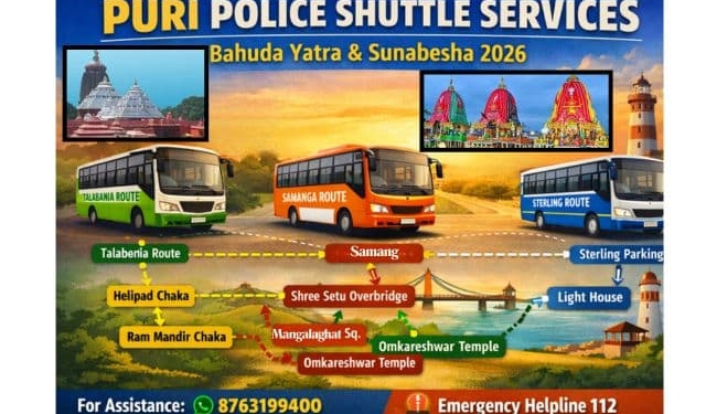 Puri Police Bahuda Yatra shuttle services