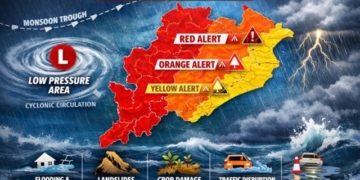 Odisha IMD red warning heavy rainfall
