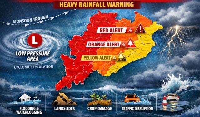 Odisha IMD red warning heavy rainfall