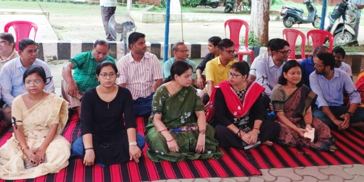 Ravenshaw University teachers’ protest