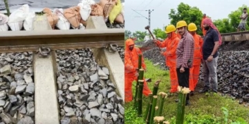 Baripada railway track damage