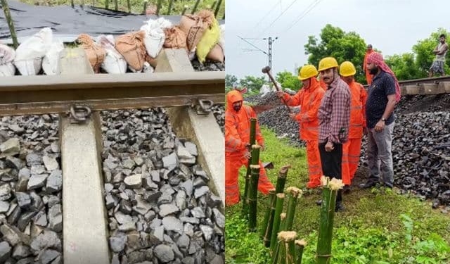 Baripada railway track damage