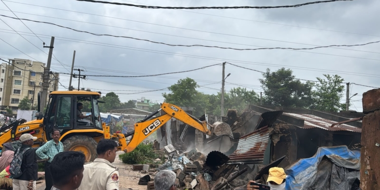 Kanyashram demolition drive Bhubaneswar