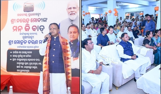 CM Majhi Attends Mann Ki Baat