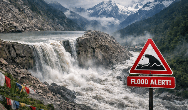 Nepal barrier lake flood alert