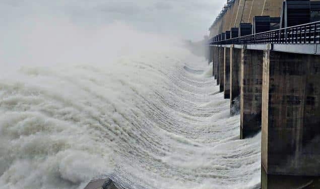 Hirakud Dam gates open